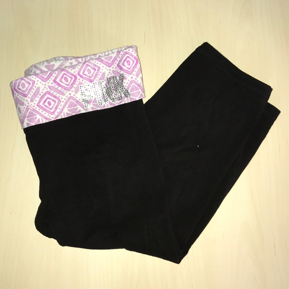 Pink VS Crop leggings